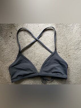 Jolyn Triangle Bikini Top- Charcoal